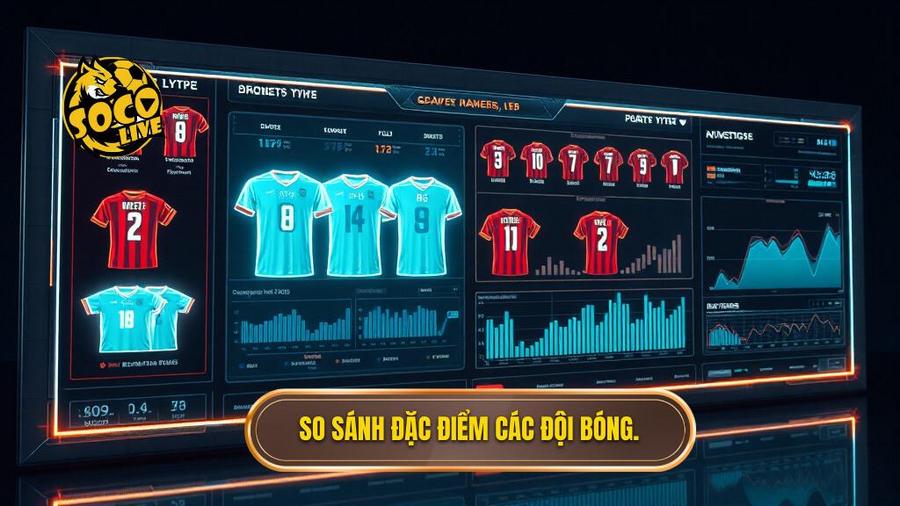 So sánh đặc điểm các đội bóng.